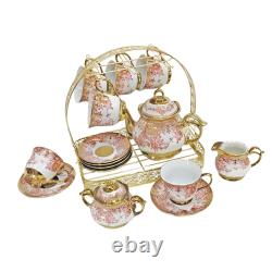Ceramic Cups and Saucers Set Floral Tea Cups Nordic with Stand Porcelain Tea