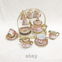 Ceramic Cups and Saucers Set with Metal Stand Espresso Cup Coffee Tea Set