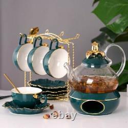 Ceramic Glass Teapot House Kitchen Brew Coffee Tea Kettles Cups Saucer Pots Set