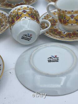 Ceramic Turkish Tea Coffee Cup Mug Set of 6, Tile Espresso Greek Arabic Tea Coff