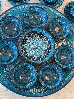 Ceramic Turkish Tea and Platter Set, 21 pcs, from Istanbul Grand Bazaar