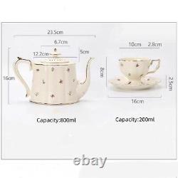Ceramic coffee cup, afternoon tea cup, cup saucer pot set, floral tea cup