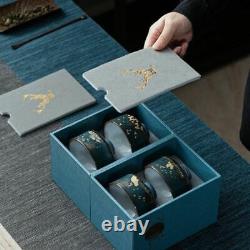 Ceremonial Fragrance Smelling Japanese Ceramic Kung Fu Tea Cup With Gift Bag Set