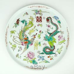 Chinese Porcelain Dragon Phoenix Tea Set Teapot Tray Cup Ceramic Enamel Colorful