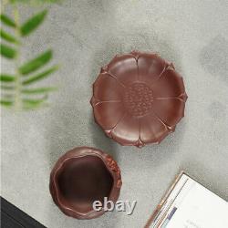 Chinese Traditional Handmade Zisha Tea Cup with Saucer Lotus Carved Tea Set Gift