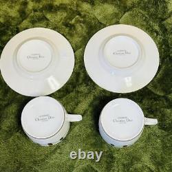 Christian Dior Godron Tea Cup Saucer Pair Set