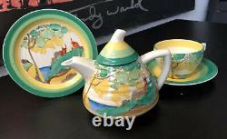 Clarice Cliff Bizarre Secrets Teapot, Cup Saucer & Tea plate set
