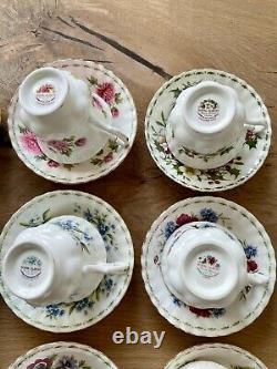 Complete Royal Albert Flowers of the Month Teacup and Saucer Set