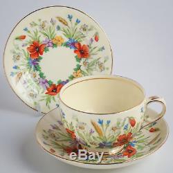 Crown Staffordshire Flora Tea For One Batchelor Set Teapot Cup Jug Sugar Plate
