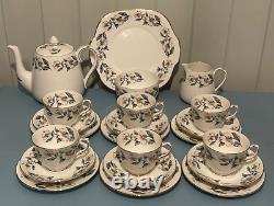Crown Staffordshire Tea Set Pear Blossom Pattern Floral Decorated