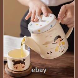 Cute Ceramic Tea Pot and Cup Set