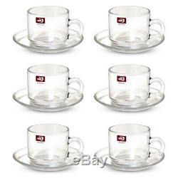 Deli, Stacking Cups & Saucers White Tea Coffee Cup Saucer Dining 12 pc Set 150ml