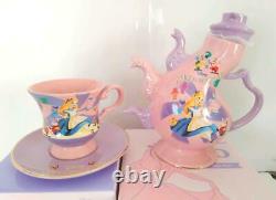 Disney Alice In Wonderland Tea Cup, Saucer and Teapot 3pcs Set Limited