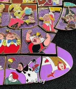 Disney Alice in Wonderland 65th Anniversary Dormouse Cheshire Teacup 16 Pin Set