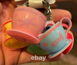 Disney Parks Exclusive Alice In Wonderland Tea Cups Keychains Set Of Five (New)