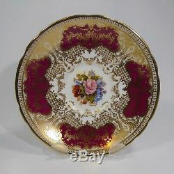 Enchanting Ruby Red and Gold Aynsley Tea Cup and Saucer Set