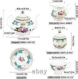 European Porcelain Tea Set Gif long lasting beauty lead-free durable 21PC