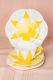 Extremely Rare Shelley Dainty Yellow Star Floral Flower Handle Quad Tea Cup Set