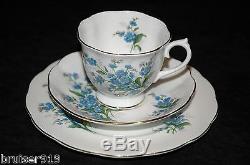 FORGET ME NOT Royal Albert 13 Pc Set TEA Cup & Saucer TRIO's HANDLED CAKE PLATE