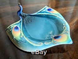 Franz Peacock Luminescence Porcelain Teacup Saucer Spoon Set Kathy Ireland