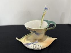 Franz Porcelain Dragonfly Cup Saucer And Spoon As New Without Box