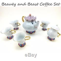 Genuine Beauty And The Beast Tea Set Mrs Potts Teapot Chip Cup Sugar Bowl Pot Mu