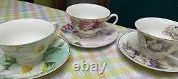 Grace's porcelain teaware tea cup & saucer Lot of 12 Set's mix lot Flowers