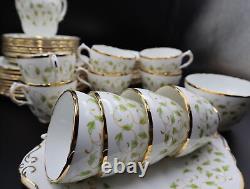 Grosvenor Fine Bone China Green and Gold Ivy Ten person Tea Set
