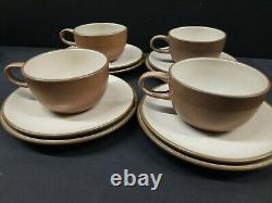 HEATH Sandalwood Ca Pottery Ceramic Tea Cup Saucer Dessert Bread Plate 4 Set USA