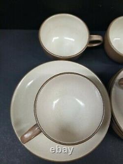HEATH Sandalwood Ca Pottery Ceramic Tea Cup Saucer Dessert Bread Plate 4 Set USA