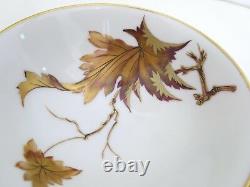 HEINRICH ZEITNER Hand Painted Tea Cup Saucer Set Gold Bronze Leaves Bavarian
