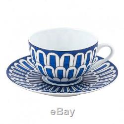 HERMES Bleu DAilleurs Tea Cup & Saucer 200ML 030016P White Blue 2 Piece Set New