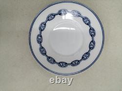 HERMES Chaine D'ancre cup and saucer Blue White dinnerware coffee 1 Set #2033D