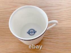 HERMES Chaine d'Ancre Tea Cup & Saucer Set of 1 Pottery Porcelain Blue Unused