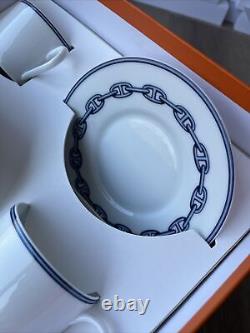 HERMES Cup Saucer Chaine D'Ancre Blue Cup Saucer Coffee New