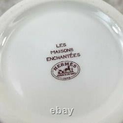 HERMES LES MAISONS ENCHANTEES A Pair of Tea Cup & Saucer Sets Tableware with Case