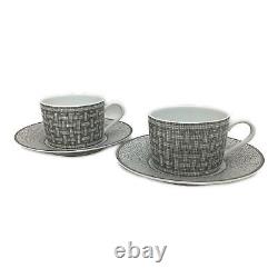 HERMES Mosaique Au 24 Cup And Saucer Pair Set Dinnerware Tableware Used Japan