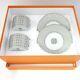 HERMES Mosaique Tea Cup Saucer Platinum Tableware 2 set Coffee Cafe Auth New Box