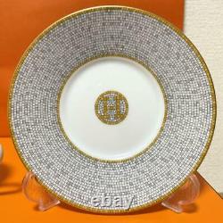 HERMES Mosaique au 24 Gold Tea cup & Saucer pair set Auth #022308