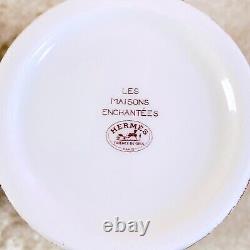 HERMES Paris Tea Cup & Saucer LES MAISONS ENCHANTEES 2 Sets Tableware with Case
