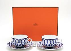 HERMES Porcelain Tea Cup Saucer 2 set Tableware Bleus D'Ailleurs Dish Ornament