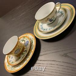 HERMES Siesta & Toucans Dessert Plate Dish & Tea Cup & Saucer Set No Box