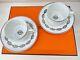 HERMES Tea Cup Saucer Chaine D'ancre Platinum Tableware 2 set Coffee Auth NEW