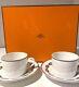 HERMES Tea Cup Saucer Chaine D'ancre Platinum Tableware 2 set Coffee Auth New