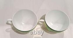 HERMES Tea Cup & Saucer Porcelain Tableware AFRICA Green Set of 2