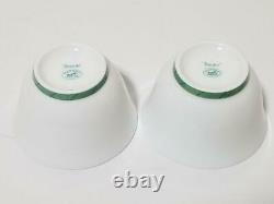 HERMES Touncans Green Tea cup with lid & Saucer pair set Auth #022312