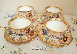 Hammersley QUEEN ANNE 13166 (older) Set of 4 Large Breakfast Tea Cups & Saucers