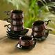 Hand Glazed Ceramic Coffee Mugs Tea Cups Set of 6 with Saucer (150 ML)