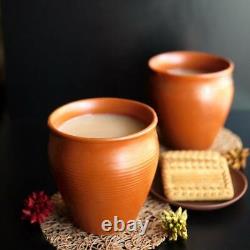 Handmade Tea / Coffee Clay Kulhad Mugs, (set Of 4, 200 Ml)
