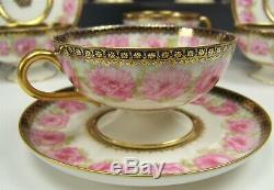 Haviland Mckinley President Drop Rose Footed Tea Cup & Saucer Set #5